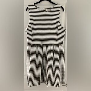 J. Crew Women’s Black and White Striped Dress‎ Size XL Sleeveless  0064